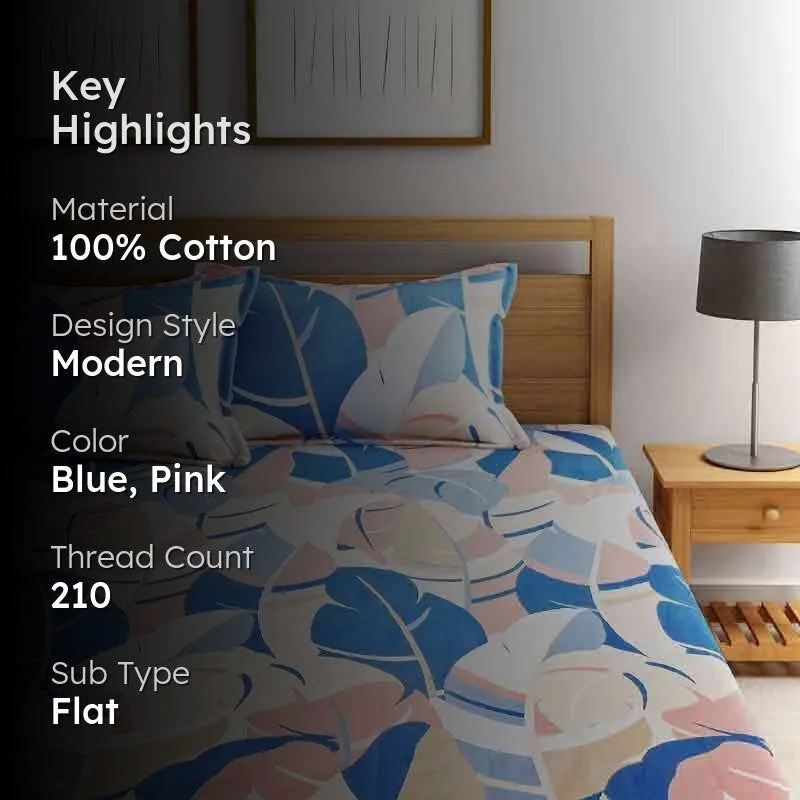 Blue Mist Cotton Bedsheet - 210 TC media 2