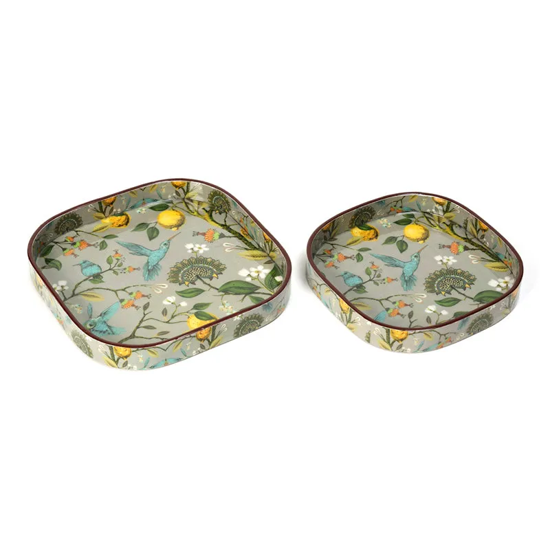 Fruit n Birds Square Serving Tray - Set Of Two media 7