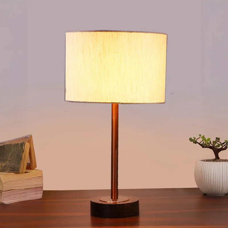 Cotin I Rodin Wooden Table Lamp - Beige,Copper,Brown media 2