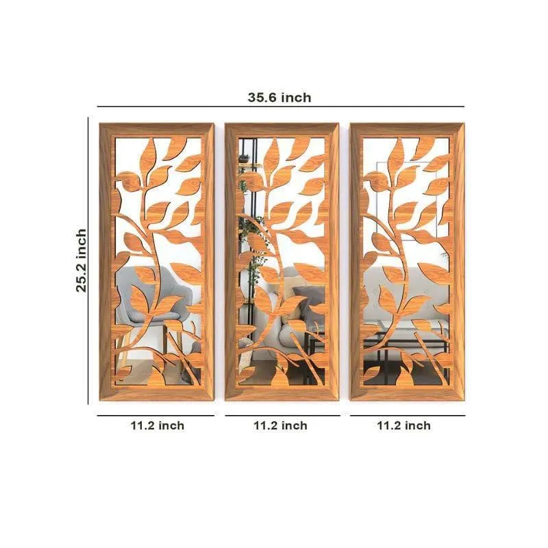 Leafie Decorative MDF Wall Accent (Orange) - Set Of Three media 6