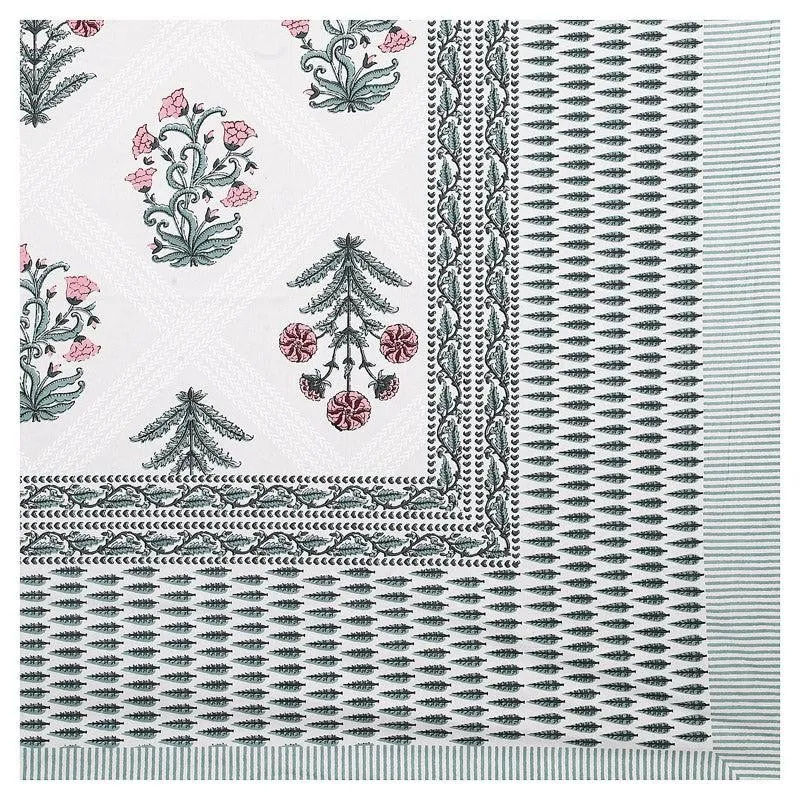 Brynn Floral Cotton Bedsheet (Light Green) - 160 TC media 4
