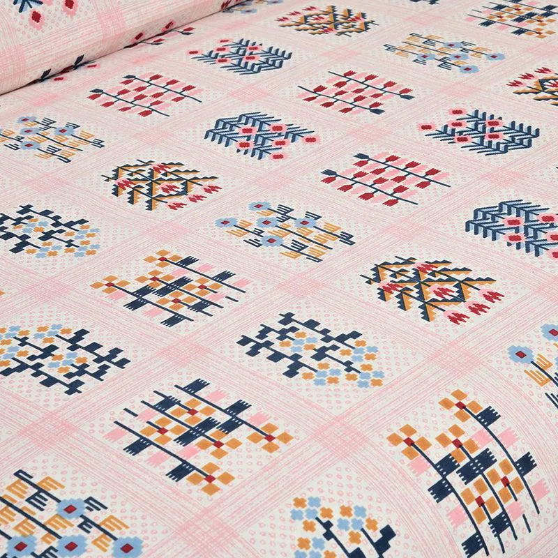 Ishani Breeze Floral Cotton Bedsheet (Pink & White) - 160 TC media 5