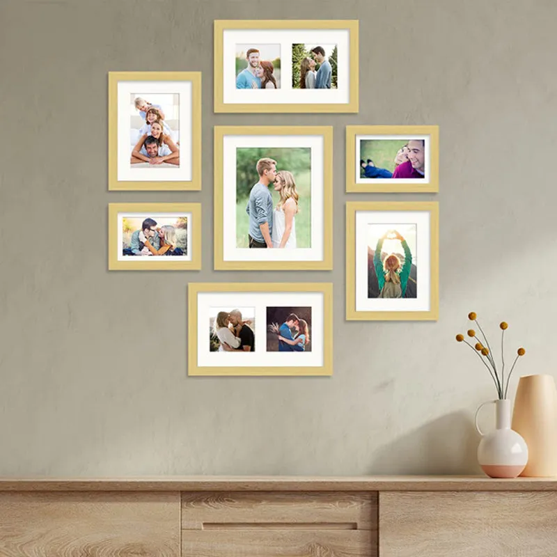 Thyra Synthetic Wood Photo Frame (Beige) - Set Of Seven media 1