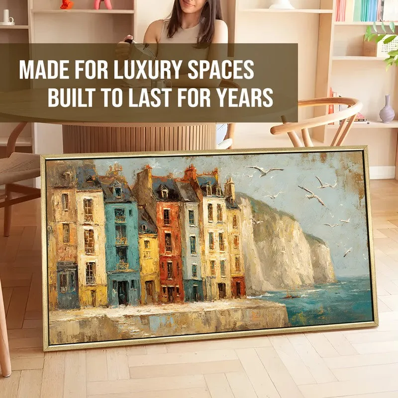 Coastal Europe Cliffside Town Wall Art media 5