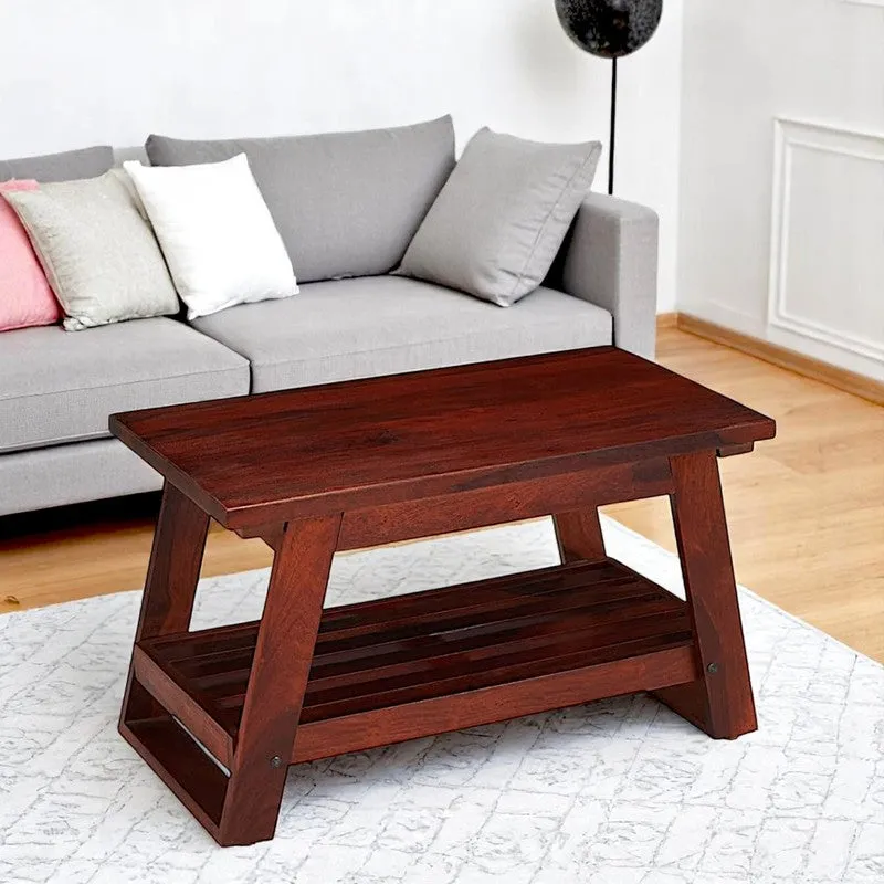 Axeron Sheesham Wooden Center Table - Rich Brown media 1