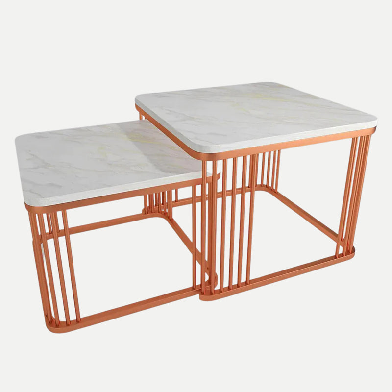 Elysian Edge Accent Table with Marble Top (Copper) - Set Of Two media 5