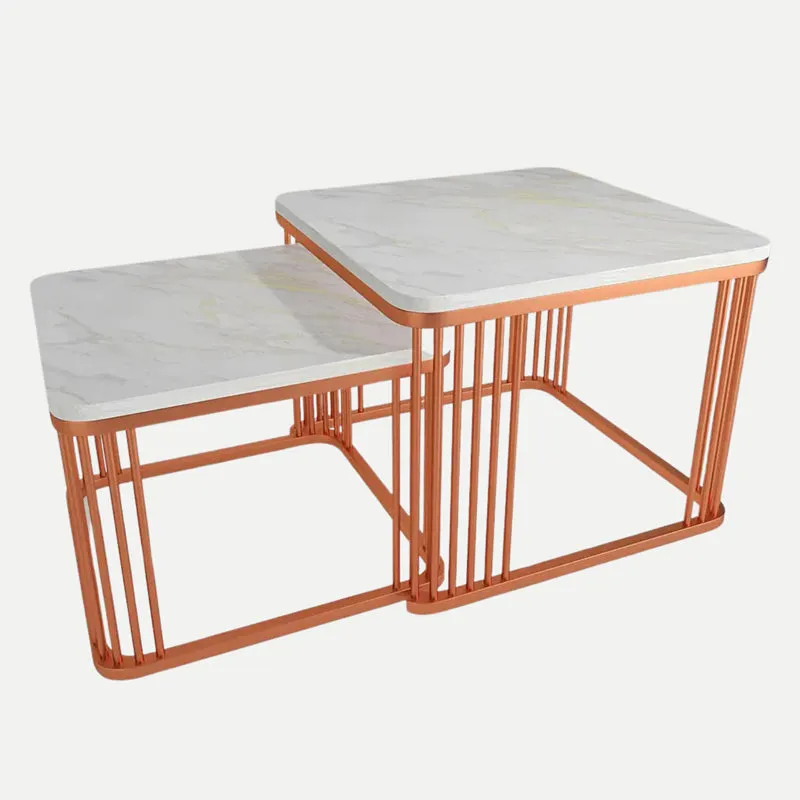 Elysian Edge Accent Table with Marble Top (Copper) - Set Of Two media 5
