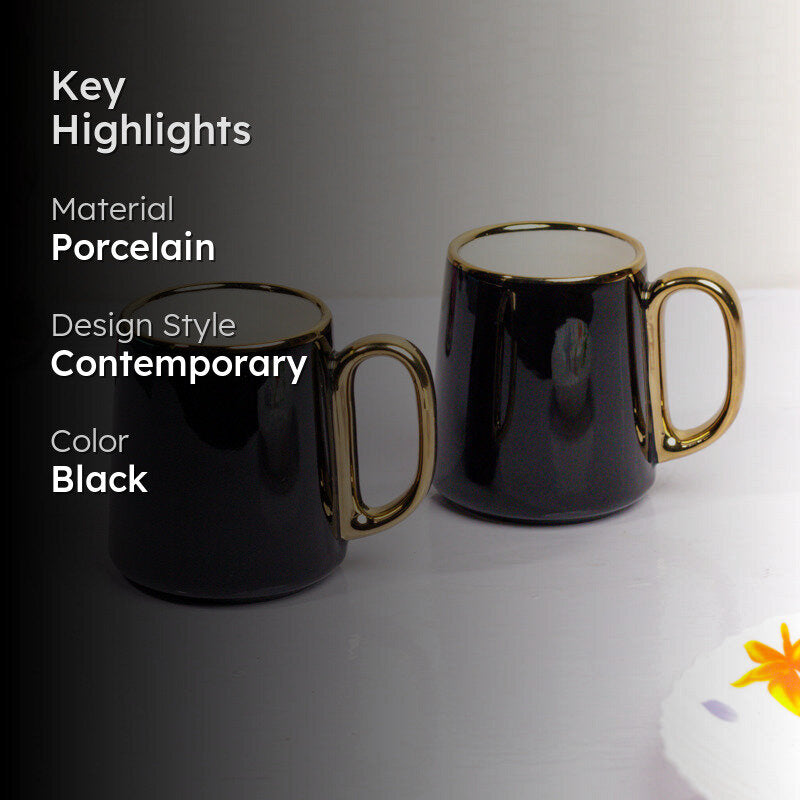 Onyx Porcelain Coffee Mug (380 mL Each) - Set Of Two media 2