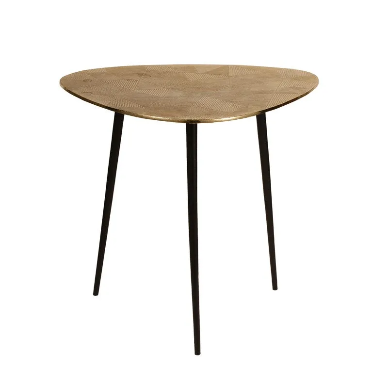 Triangular Pattern Aluminum Side Table - Gold media 3