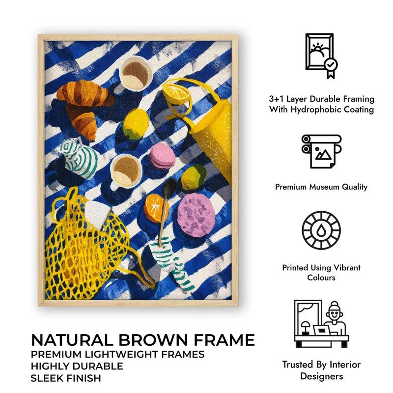 Morning Marina Canvas Wall Painting - Brown Frame media 10