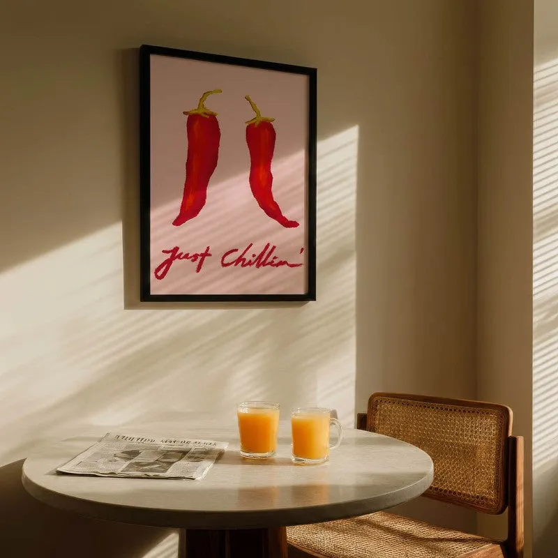 Just Chillin Archival Canvas Wall Art - Black media 5