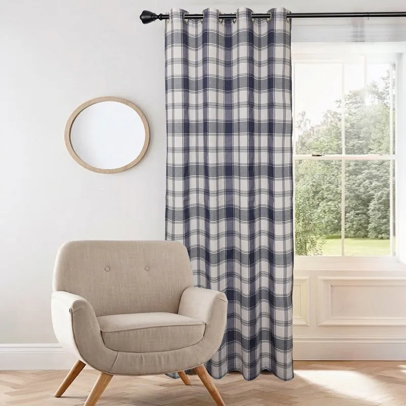 Gridline Drapes Curtain - Navy media 3