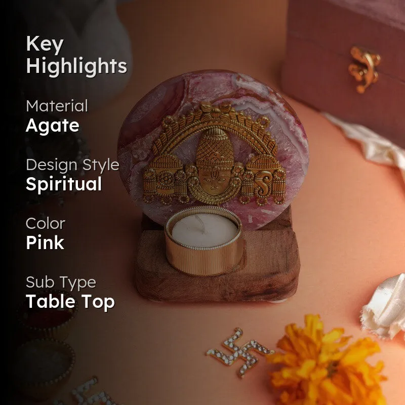 Luminous Charm Lord Venkateshwara Tealight Candle Holder media 2