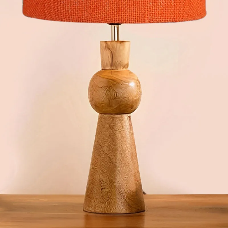 Angler Jute Wooden Table Lamp - Orange,Brown media 3
