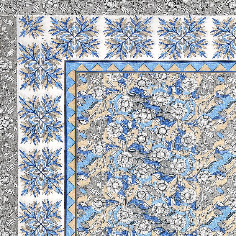 Nidra Nector  Floral Cotton Bedsheet (Blue) - 150 TC media 5