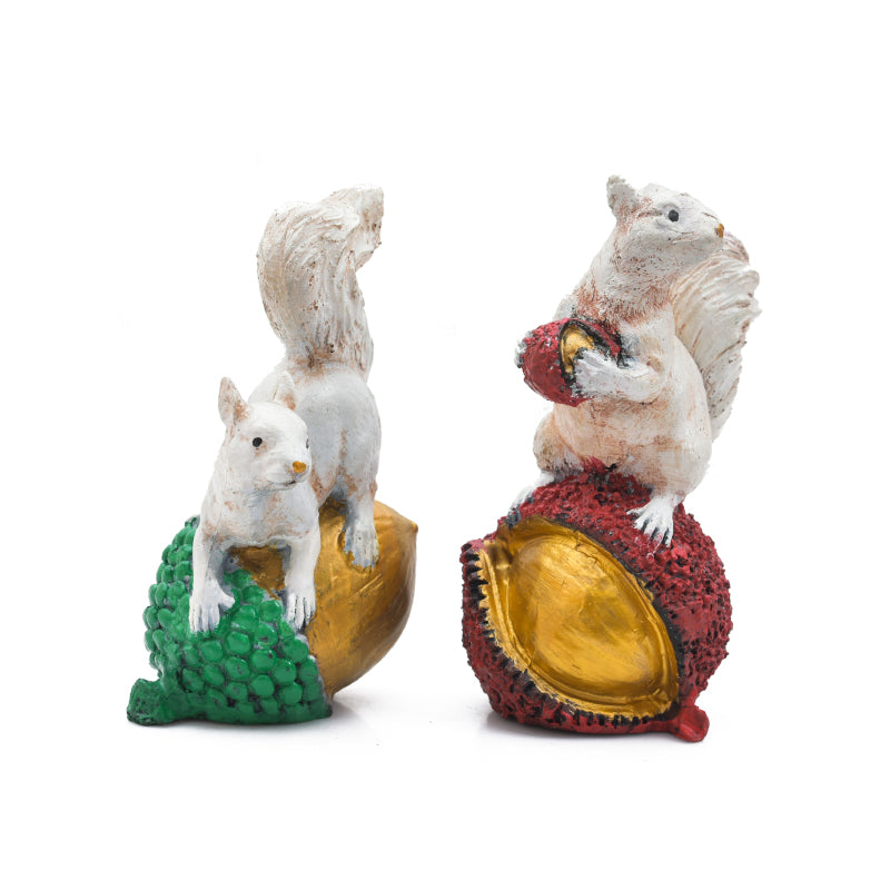 Acorn Steal Squirrel Showpiece - Set Of Two media 3