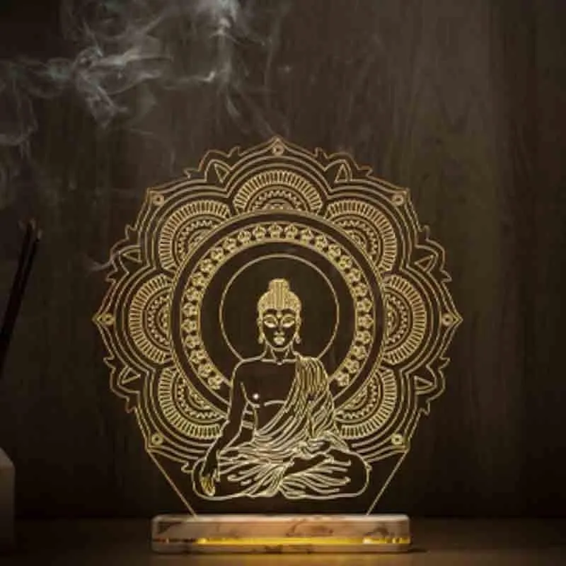 Blissfully Buddha Acrylic Table Lamp - Transparent media 1