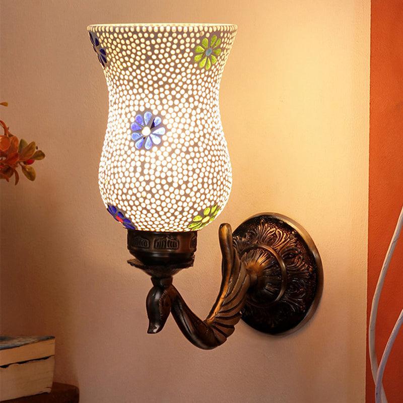 Adva Retro Mosaic Glass & Metal Wall Lamp