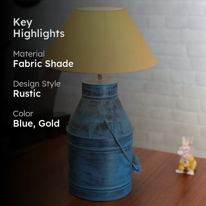 Dairyman Fabric Table Lamp - Blue,Gold media 2