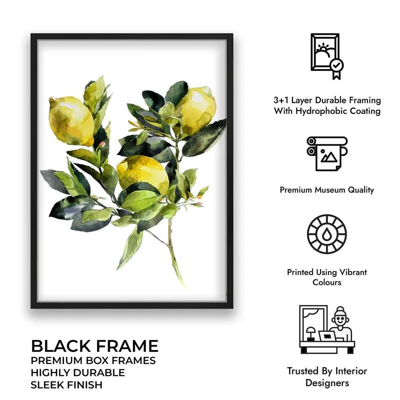 Lemon Luxe Archival Canvas Wall Art - Black media 10