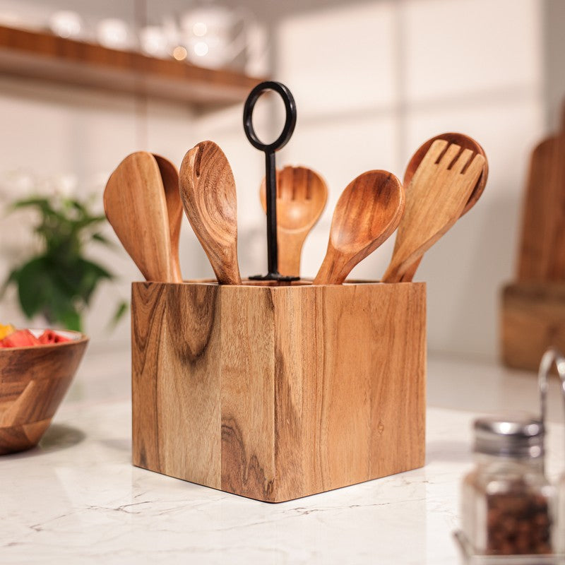 Handcrafted Wooden Cutlery Stand
