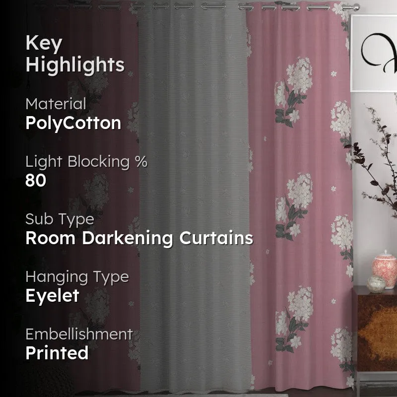Blue FloraBliss Curtains - Set of Three media 2