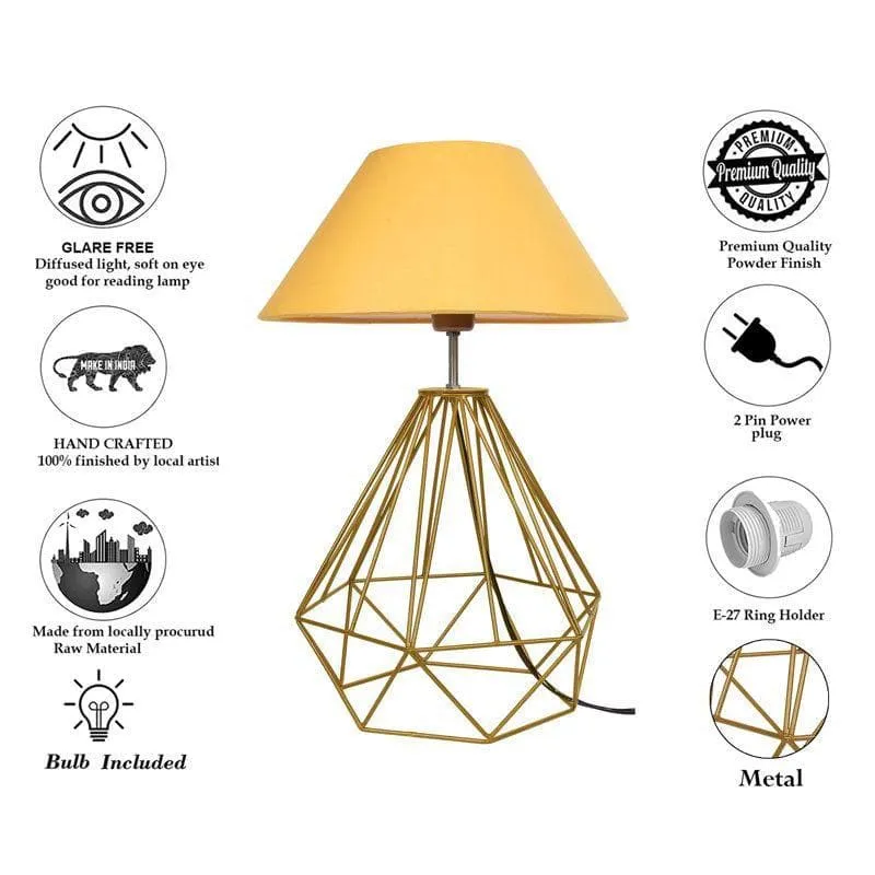 Diamond Dust Gold Fabric Table Lamp - Gold media 8
