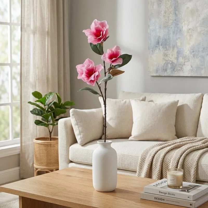 Floreva Magnolia Silicone Artificial Flower - Pink media 1
