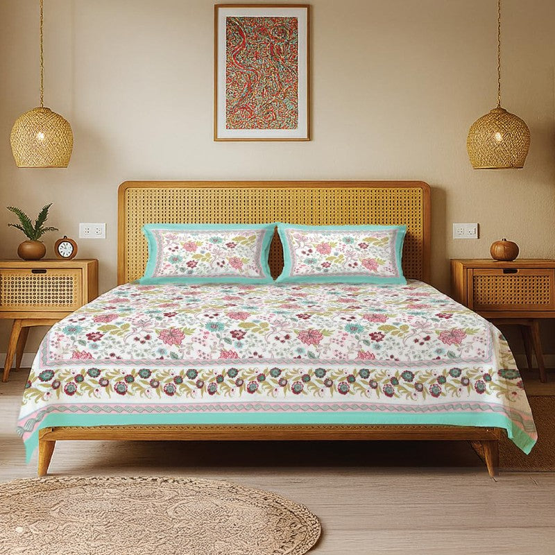Urban Space Sattva Bloom Cotton Bedsheet - 200 TC