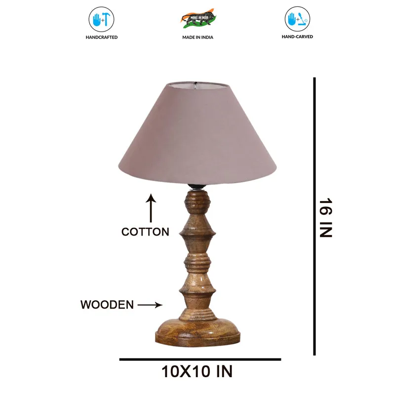 Cotin II Timber Wooden Table Lamp - Grey,Brown media 7