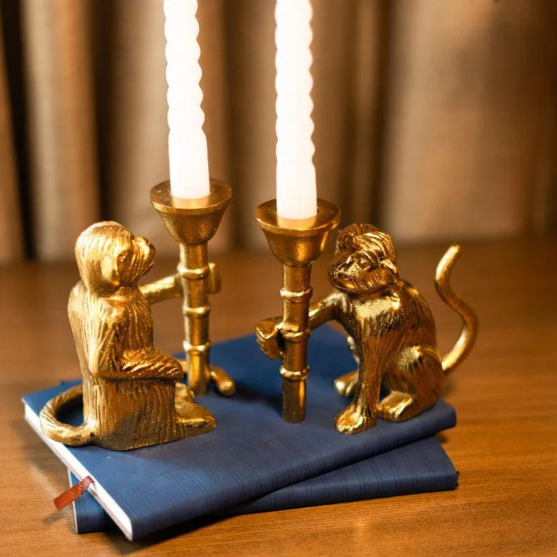 Monkey Guard Candle Holder - Set Of Two media 6