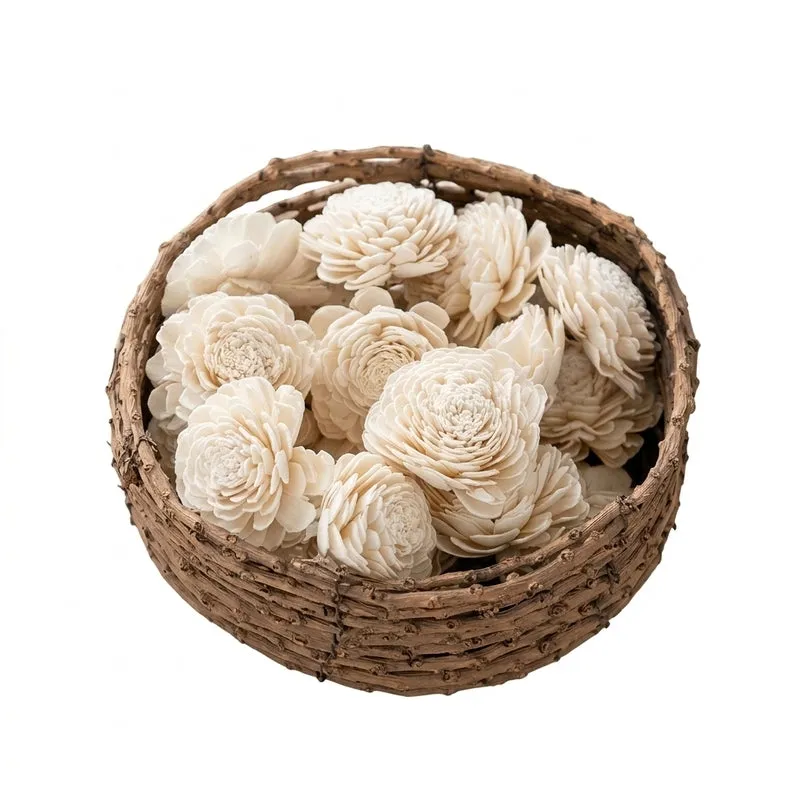 Esta Sola Wood Flower (White) - Set Of Ten media 4