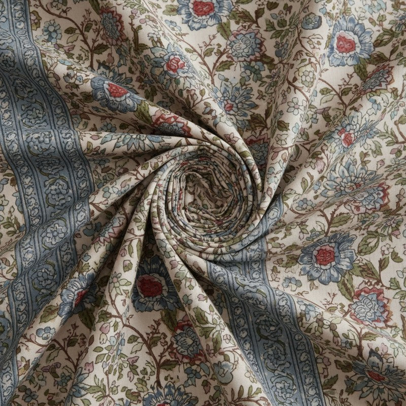 Alderidge Floral Printed Cotton Bedsheet (Grey) - 120 TC media 5