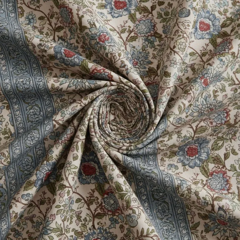 Alderidge Floral Printed Cotton Bedsheet (Grey) - 120 TC media 5