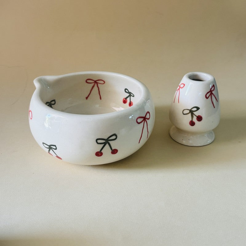 Hoshi Ceramic Matcha Bowl & Whisk Holder Set - 550 mL media 7