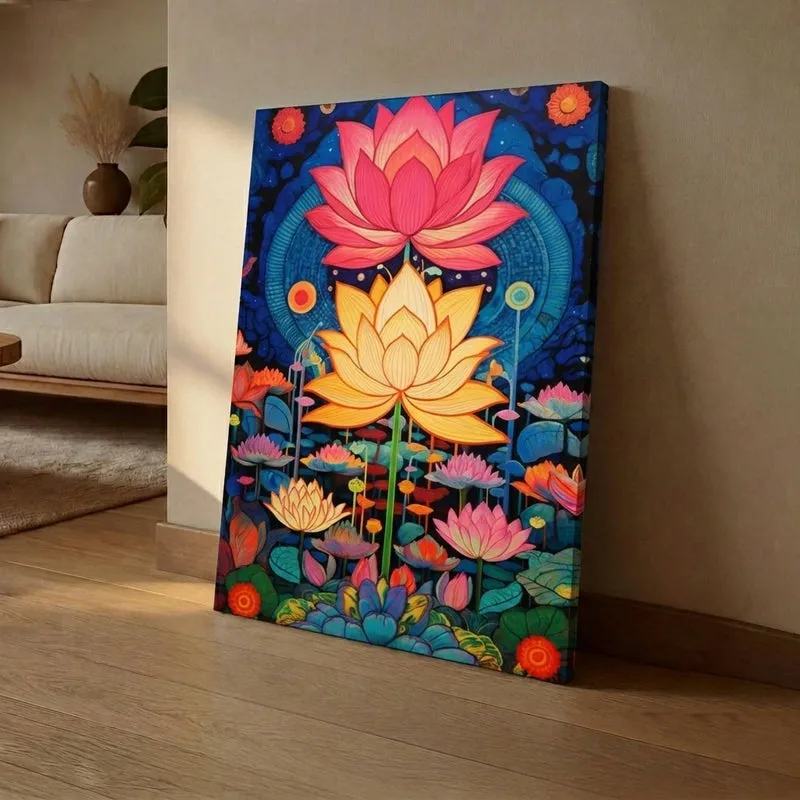 Paradise Lotus Wall Art Without Frame - 1