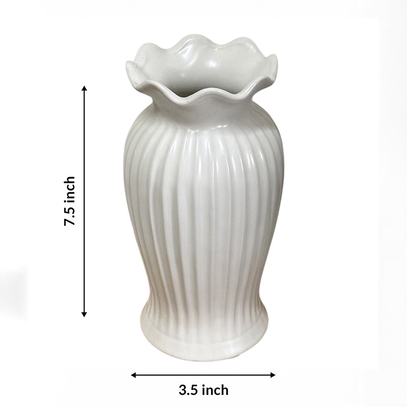 Mist Maven Ceramic Vase - White media 6