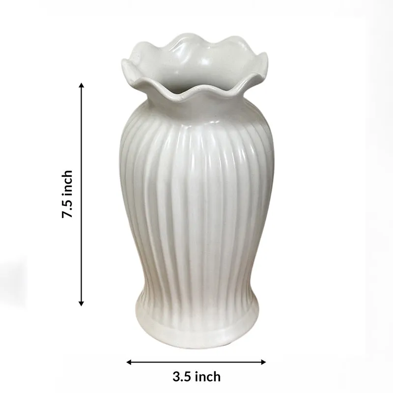 Mist Maven Ceramic Vase - White media 6