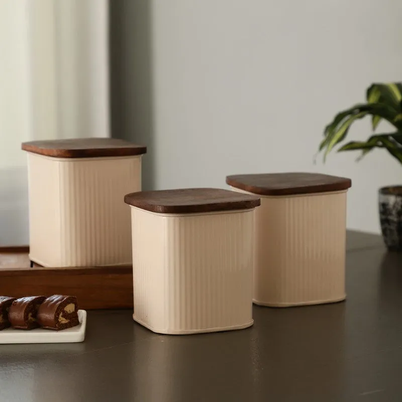 Grain Keeper Container (Ivory,1500 mL Each) - Set Of Three media 3