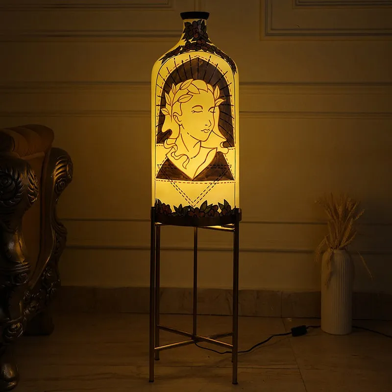 Divine Feminine Hand Painted Floor Lamp With Metal Stand media 1
