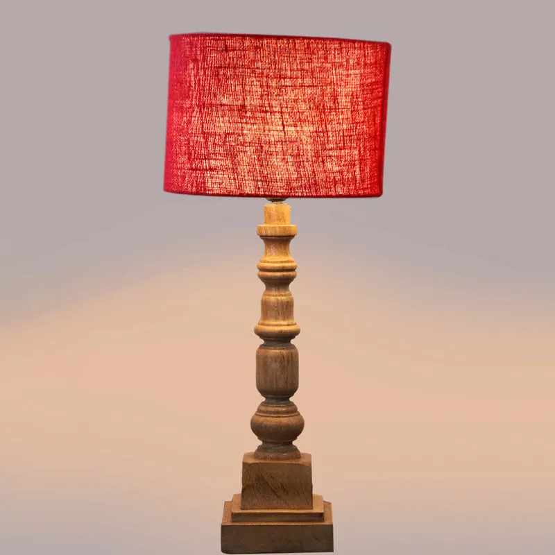 Sienna I Arbor Wooden Table Lamp - Red,Brown media 4