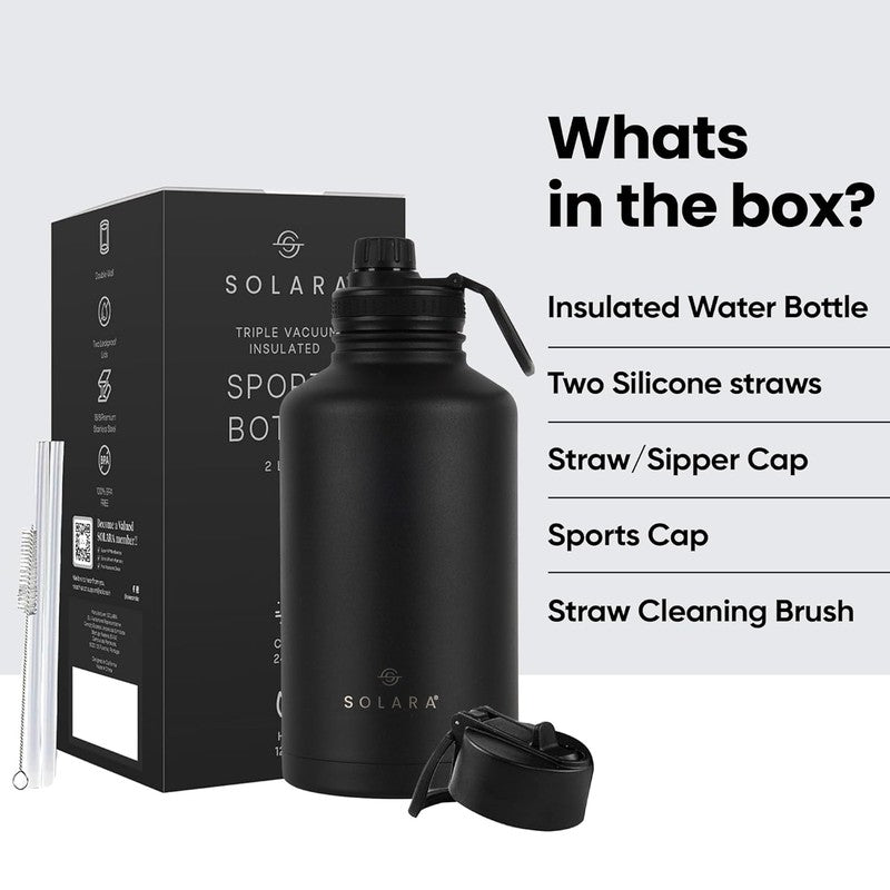 Solara Insulated Stainless Steel Bottle (2000 mL) - Black media 7