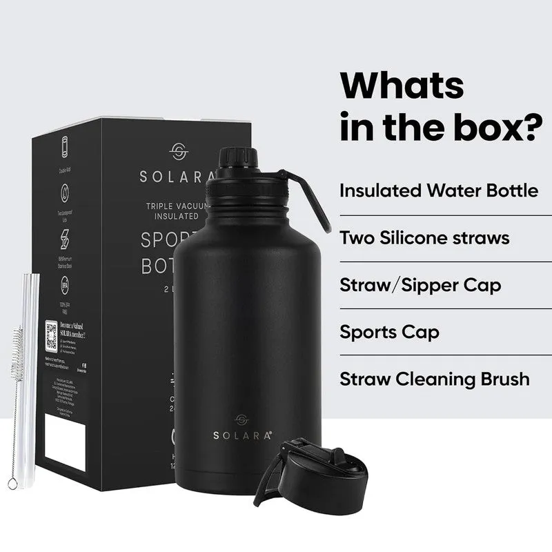 Solara Insulated Stainless Steel Bottle (2000 mL) - Black media 7