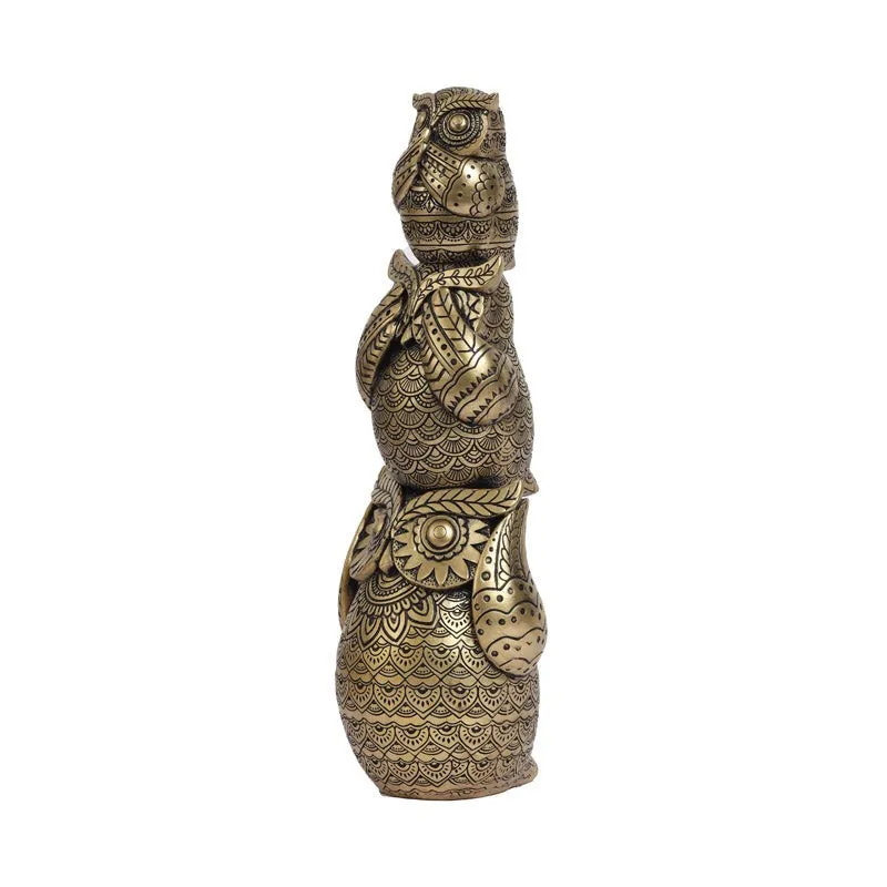 Three Wise Owl Ornate Showpiece media 5