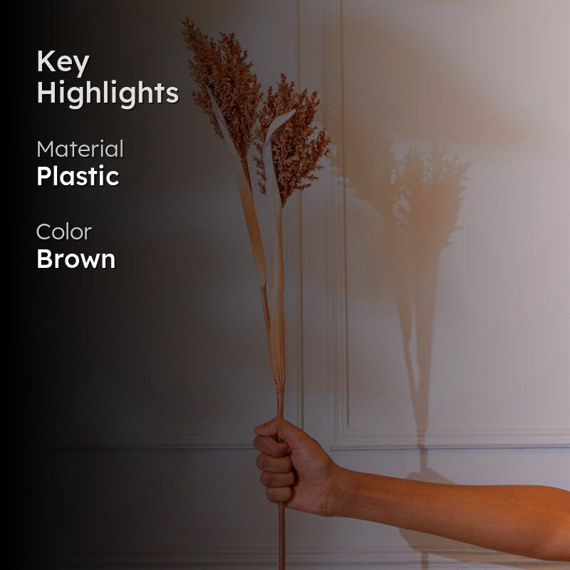 Faux Pearl Millet Grass Flower Stick (Brown) - 38 CM media 2