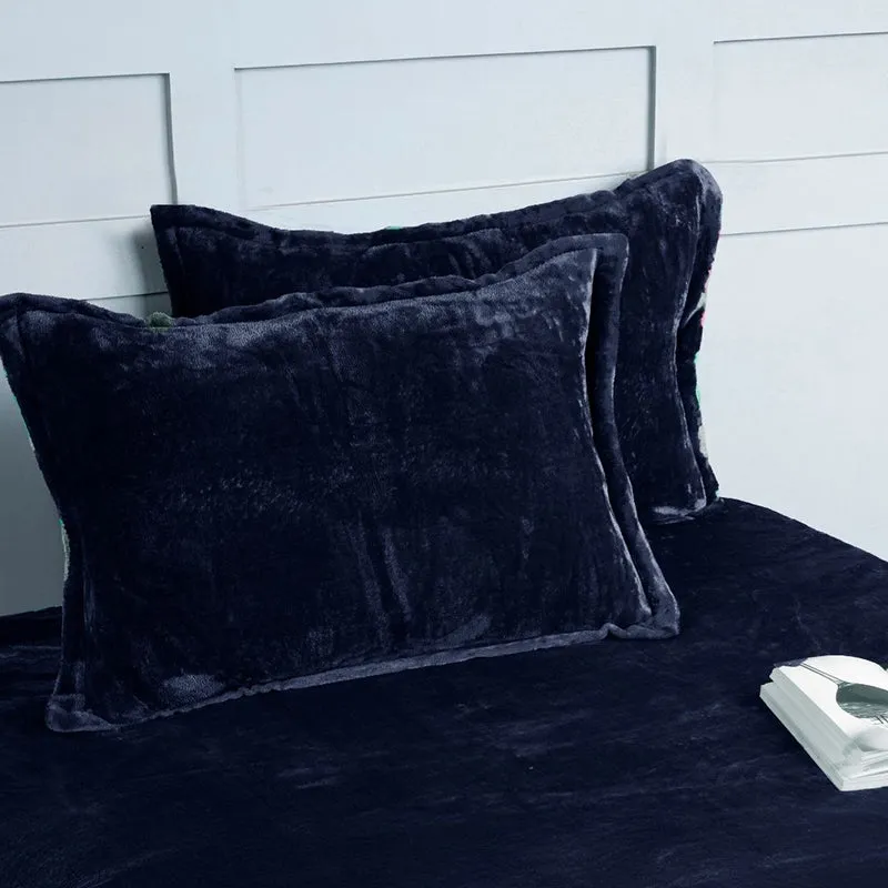 Casselle  Velvet Bedsheet (Navy Blue) - 300 GSM media 6