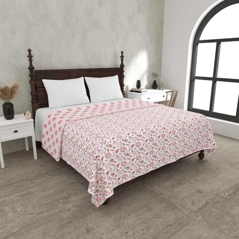 Floral Riyad Printed Pink Cotton Dohar media 3