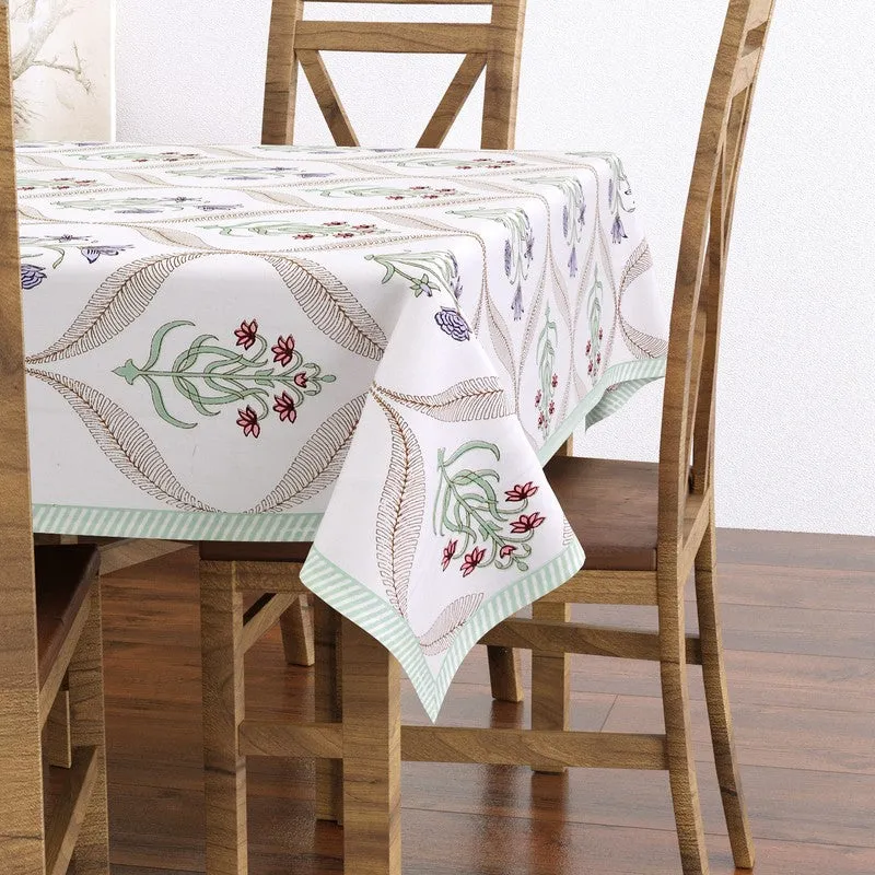 SignatureWhite Cotton Table Cover - Peach,Purple media 3