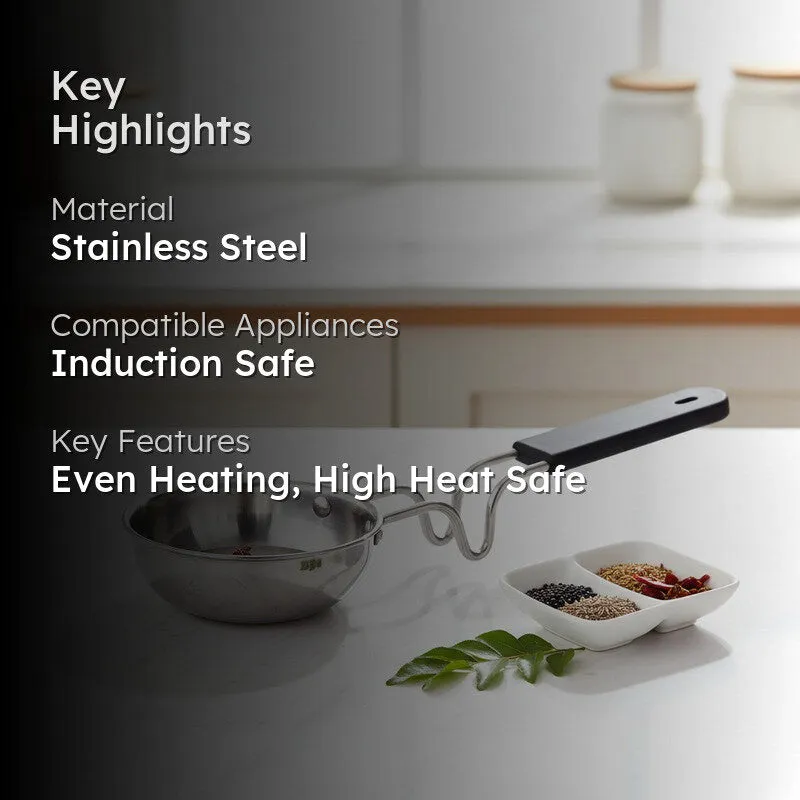 Premium Stainless Steel Tadka Pan with Triply Construction media 2