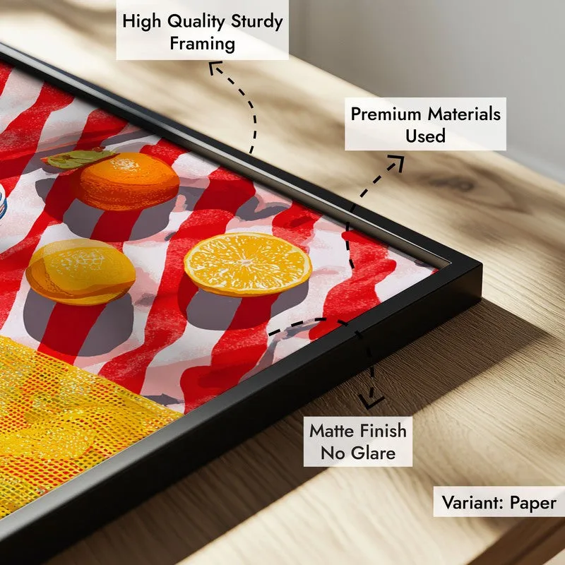 Azure Feast Canvas Wall Painting - Black Frame media 6
